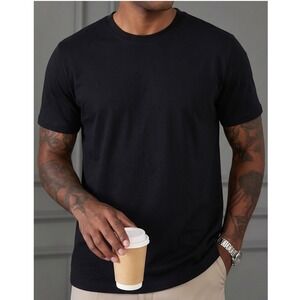 AMERICAN GIANT Midweight Crewneck Tee Mens Large Black Made in USA NWOT